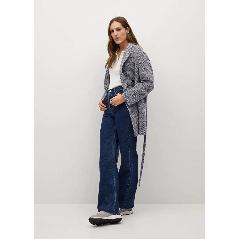 Mango Wrap Belted Coat Textured New - Picture 7 of 8